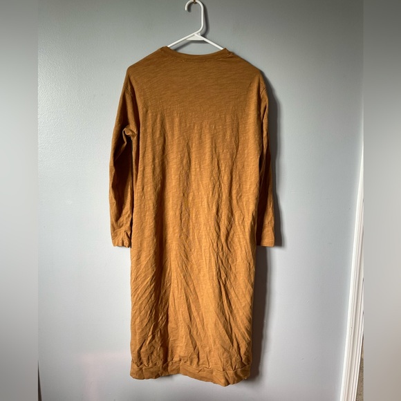 Three bird nest long sleeved ankle length open front rust cotton cardigan S - Picture 2 of 10